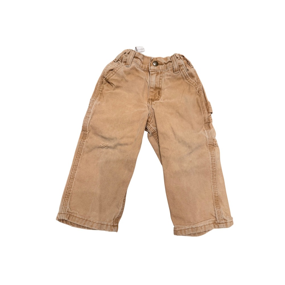 Carhartt Toddler Boys Tan Canvas Carpenter Pants Workwear Trousers